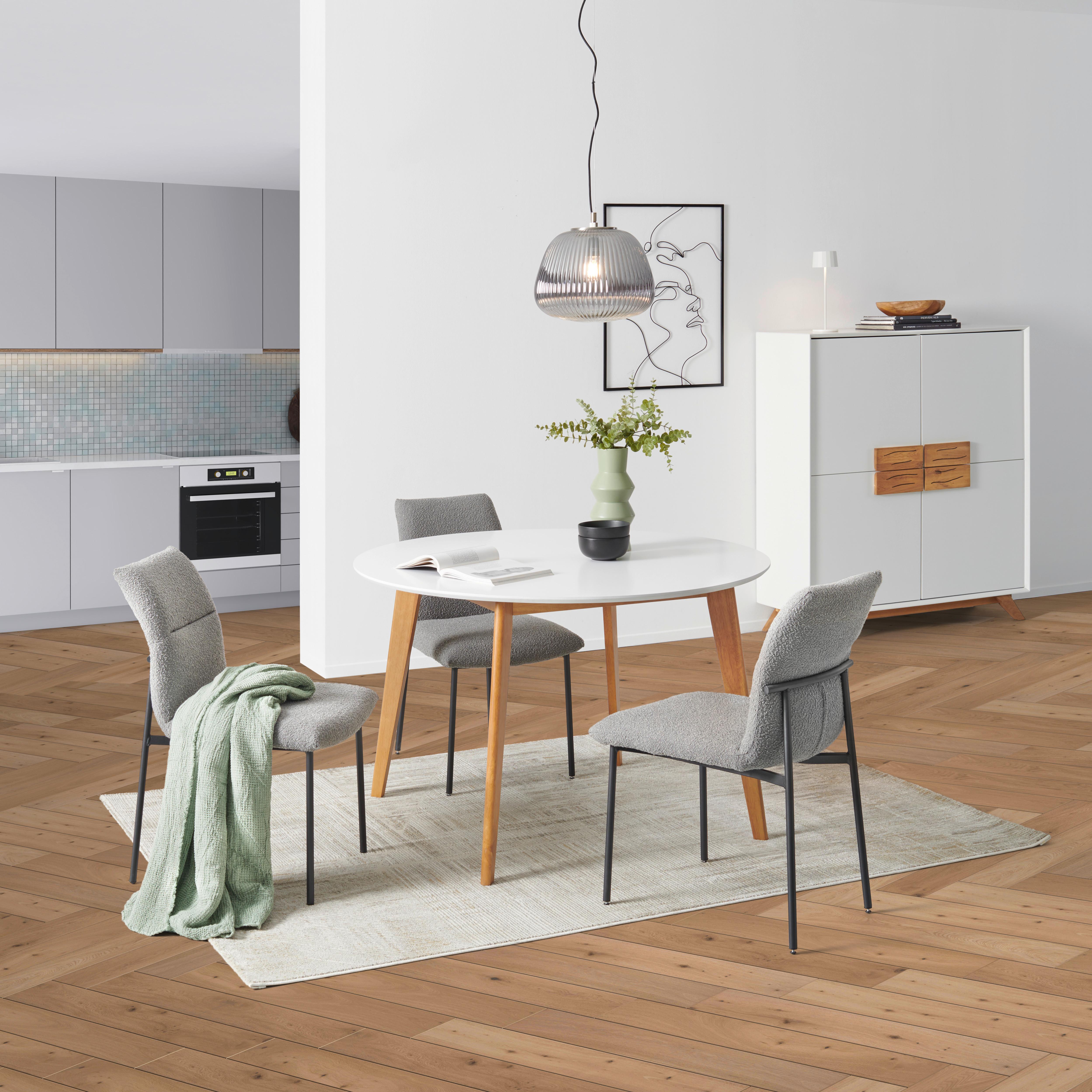 STÓŁ DO JADALNI ASTRID -PO- - biały, Design, materiał drewnopochodny/drewno (105/105/76cm) - Livetastic