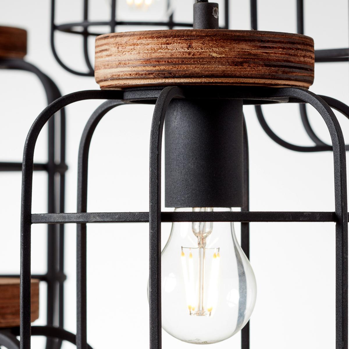 Hängeleuchte Gwen Braun/Schwarz max. 40 Watt - Schwarz/Braun, Design, Holz/Metall (42/165cm) - Brilliant