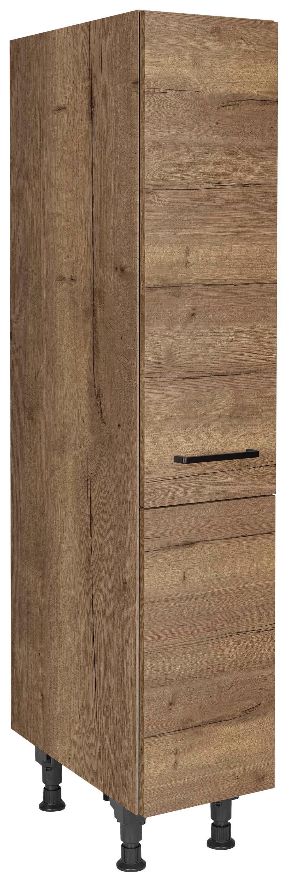 Apothekerschrank Structura Eiche dunkel - Eiche dunkel/Schwarz, MODERN, Holzwerkstoff/Metall (30/168/58cm) - Nobilia