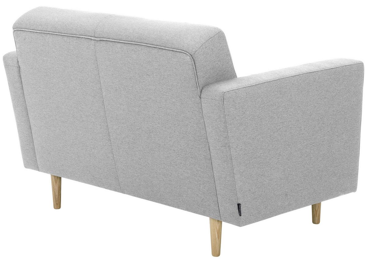 2-Sitzer-Sofa Jasmin Hellgrau Flachgewebe mit Schlaffunktion - Eschefarben/Hellgrau, MODERN, Holz/Textil (128/81cm) - Max Winzer