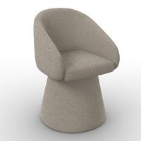 Armlehnstuhl Maia Grau Chenille Drehbar Gepolstert - Grau, MODERN, Textil/Metall (60/84,5/59cm) - Bessagi Home