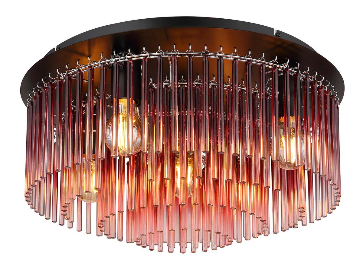 DECKENLEUCHTE 15698D1BR GORLEY - Klar/Chromfarben, Basics, Glas/Metall (50/25cm) - Globo