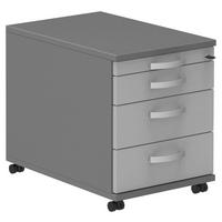 KONTENER NA KÓŁKACH TECHNO - antracytowy/jasnoszary, Konventionell, materiał drewnopochodny/metal (42,7/54,4/60cm) - Moderano