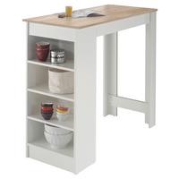 STÓŁ BAROWY MOJITO - kolor dębowy/biały, Design, materiał drewnopochodny (115/50/103cm) - MID.YOU