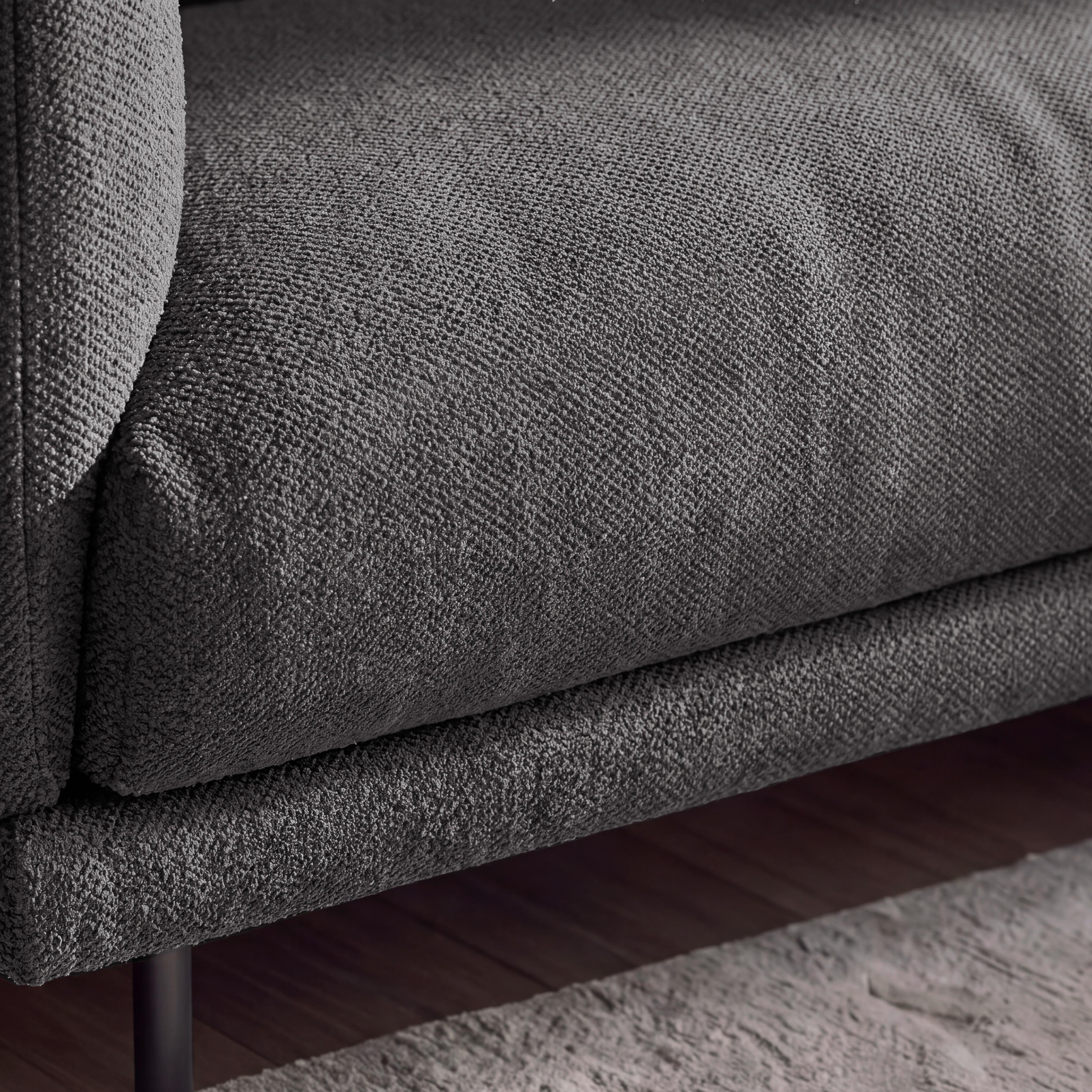 SOFFA CELINA - mörkgrå/svart, Modern, metall/trä (278/175cm) - Bessagi Home