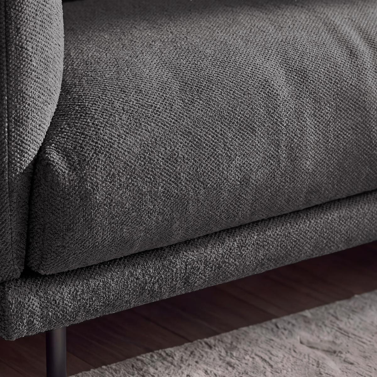 Wohnlandschaft Celina Dunkelgrau Webstoff - Dunkelgrau/Schwarz, MODERN, Holz/Textil (278/180cm) - Bessagi Home