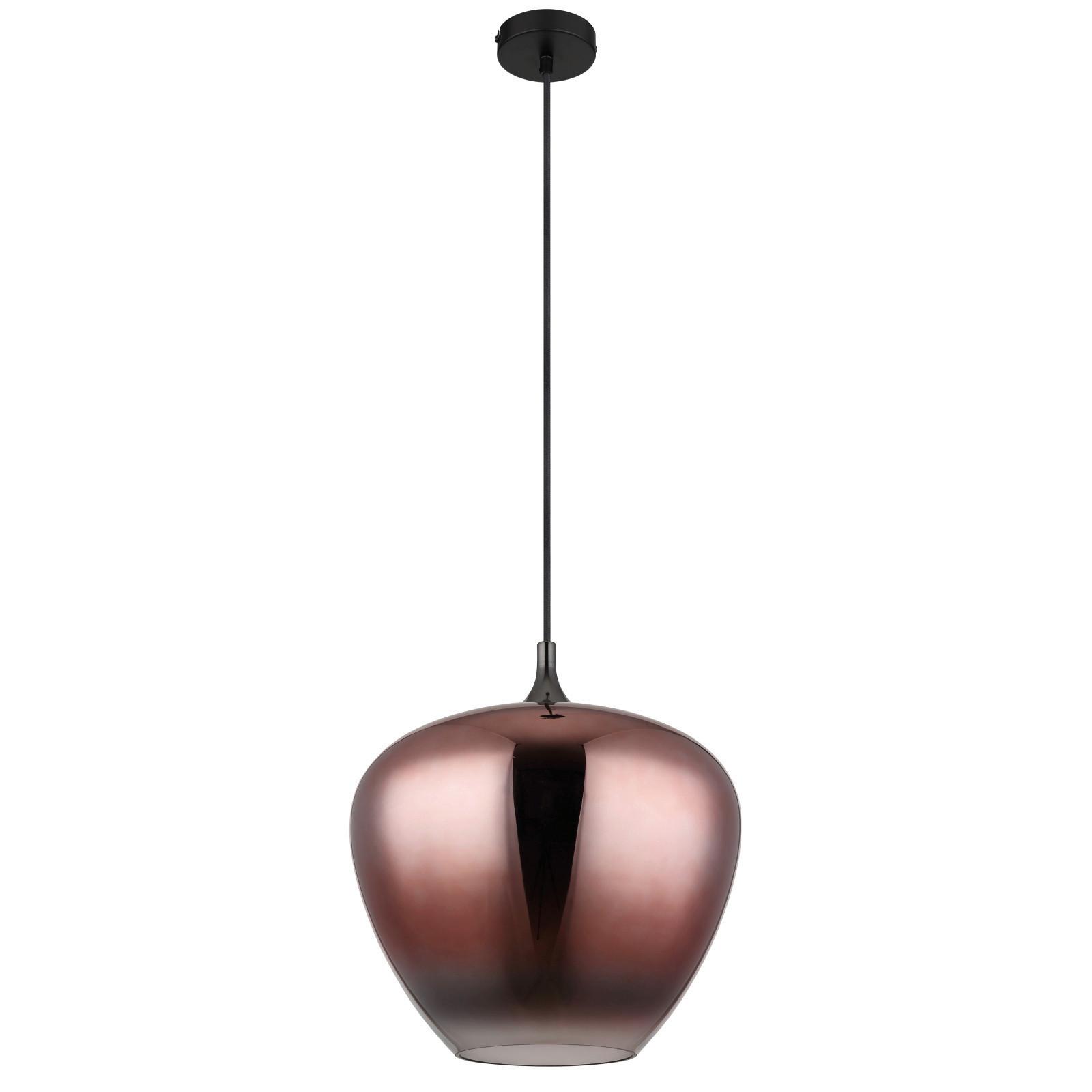HÄNGELEUCHTE 15548H2G MAXY - Schwarz/Kupferfarben, Design, Glas/Metall (40/120cm) - Globo