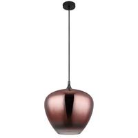 HÄNGELEUCHTE 15548H2G MAXY - Schwarz/Kupferfarben, Design, Glas/Metall (40/120cm) - Globo