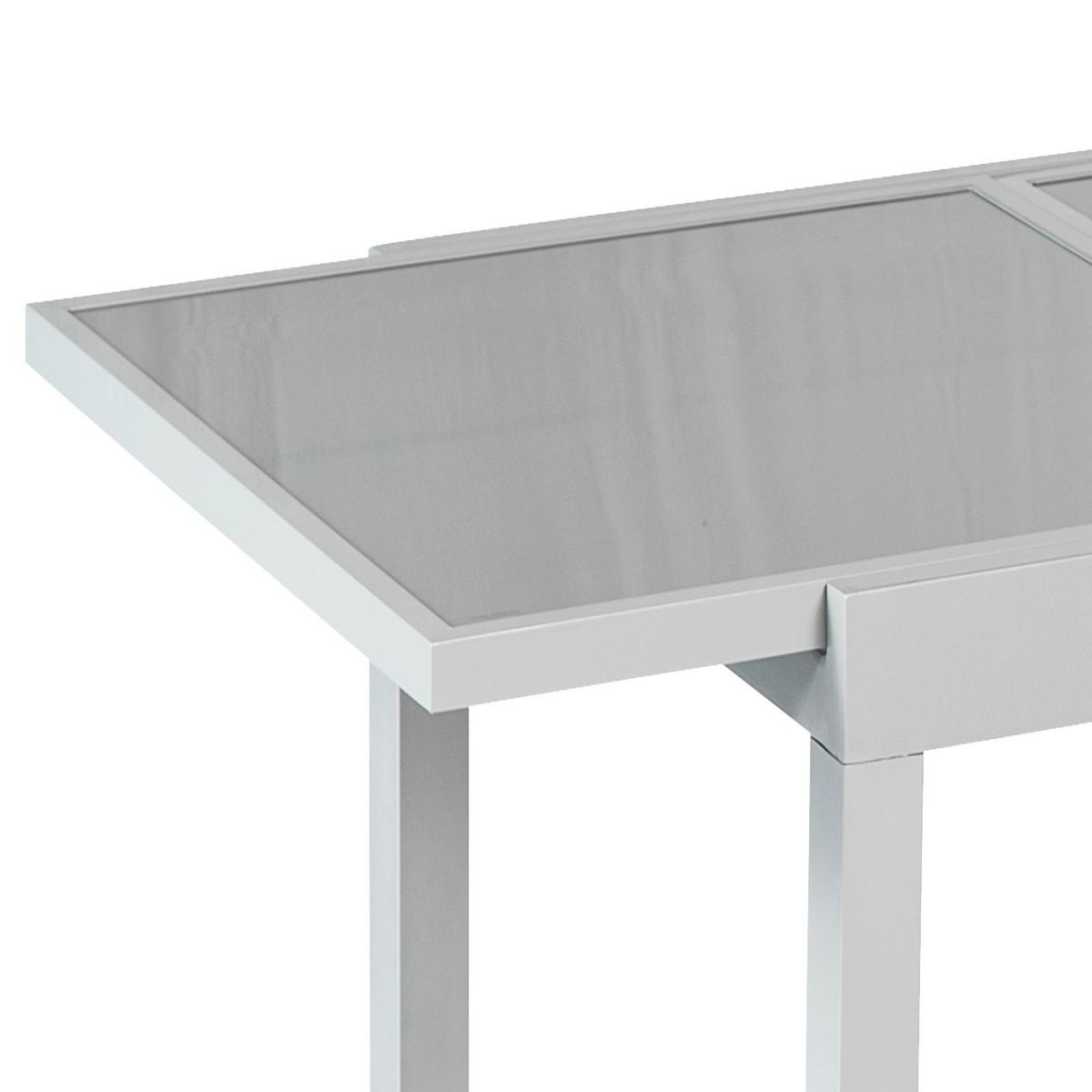 Raztegljiva Vrtna Miza Ambia, Steklo, Aluminij, 120-180x90 - srebrne barve, Konvencionalno, kovina/steklo (120/90/75cm) - Gardenson