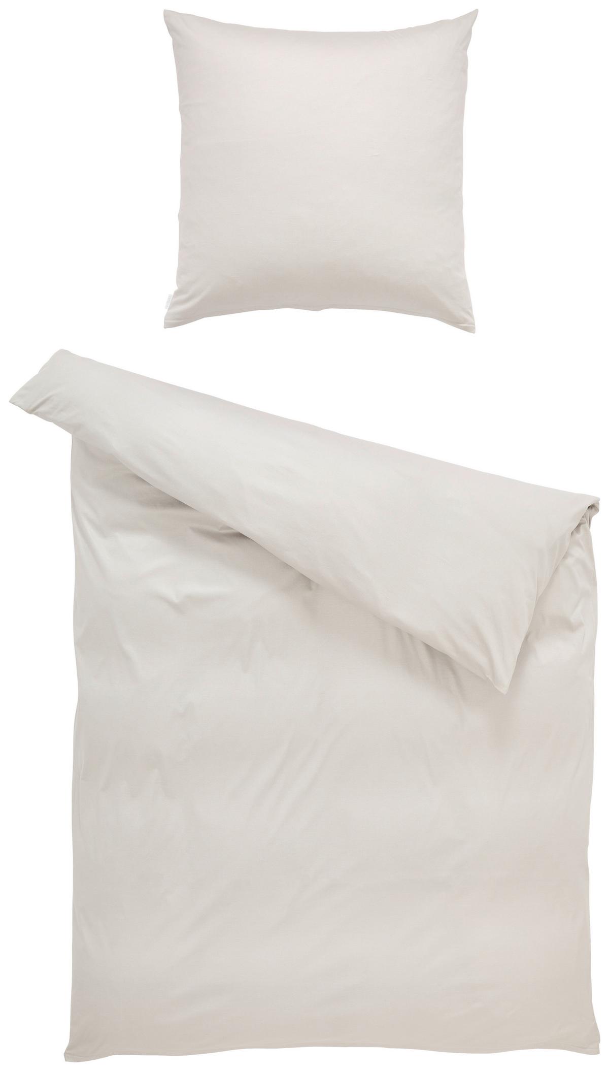 POŚCIEL TASSILO - kolor srebrny, Basics, tkanina (135/200cm) - Estella