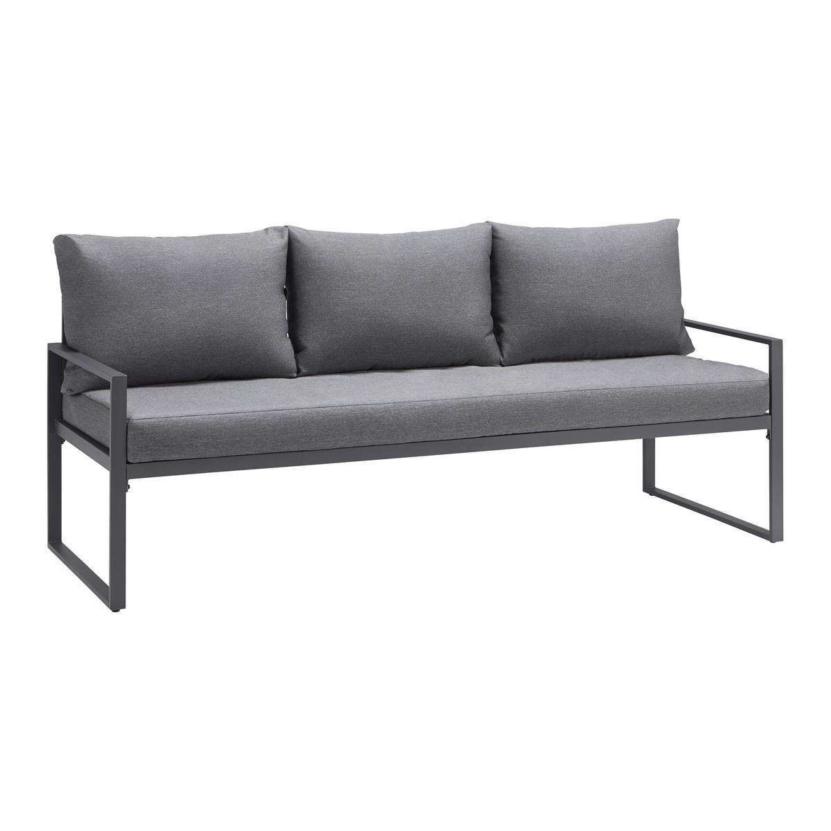 Kerti Garnitúra Louisiana - fekete/antracit, Modern, Üveg/textil (179/66/69cm) - Mömax
