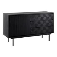 Sideboard Roma ca. 131x77 cm MDF Schwarz - Schwarz, MODERN, Holz/Metall (131,5/77/42cm) - Bessagi Home