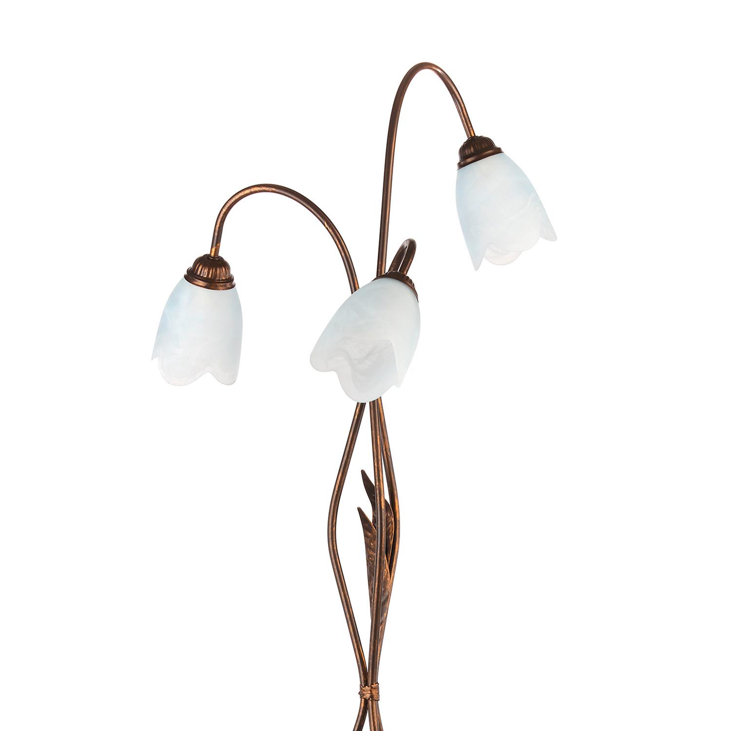 Stehleuchte Sonia Bronzefarben max. 6 Watt - Bronzefarben, KONVENTIONELL, Glas/Metall (52/168cm)