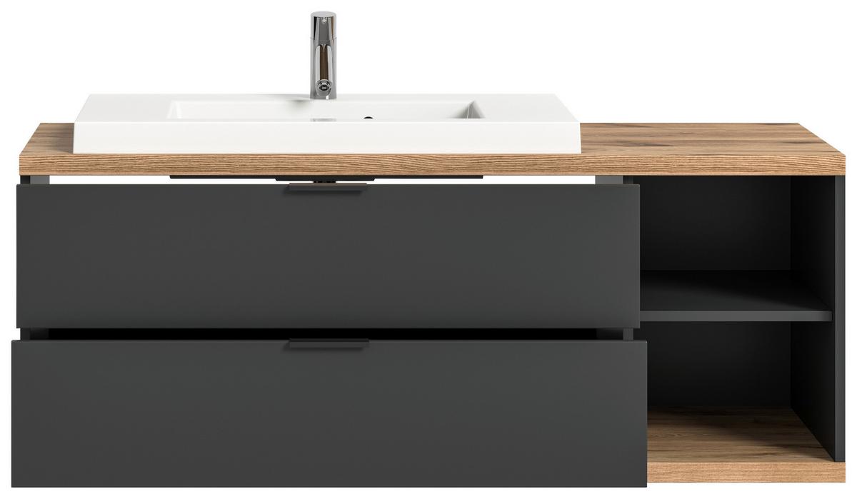 WASCHTISCHKOMBI NUARO - Weiss/Eichefarben, Basics, Holzwerkstoff/Kunststoff (130/50/48cm) - MID.YOU