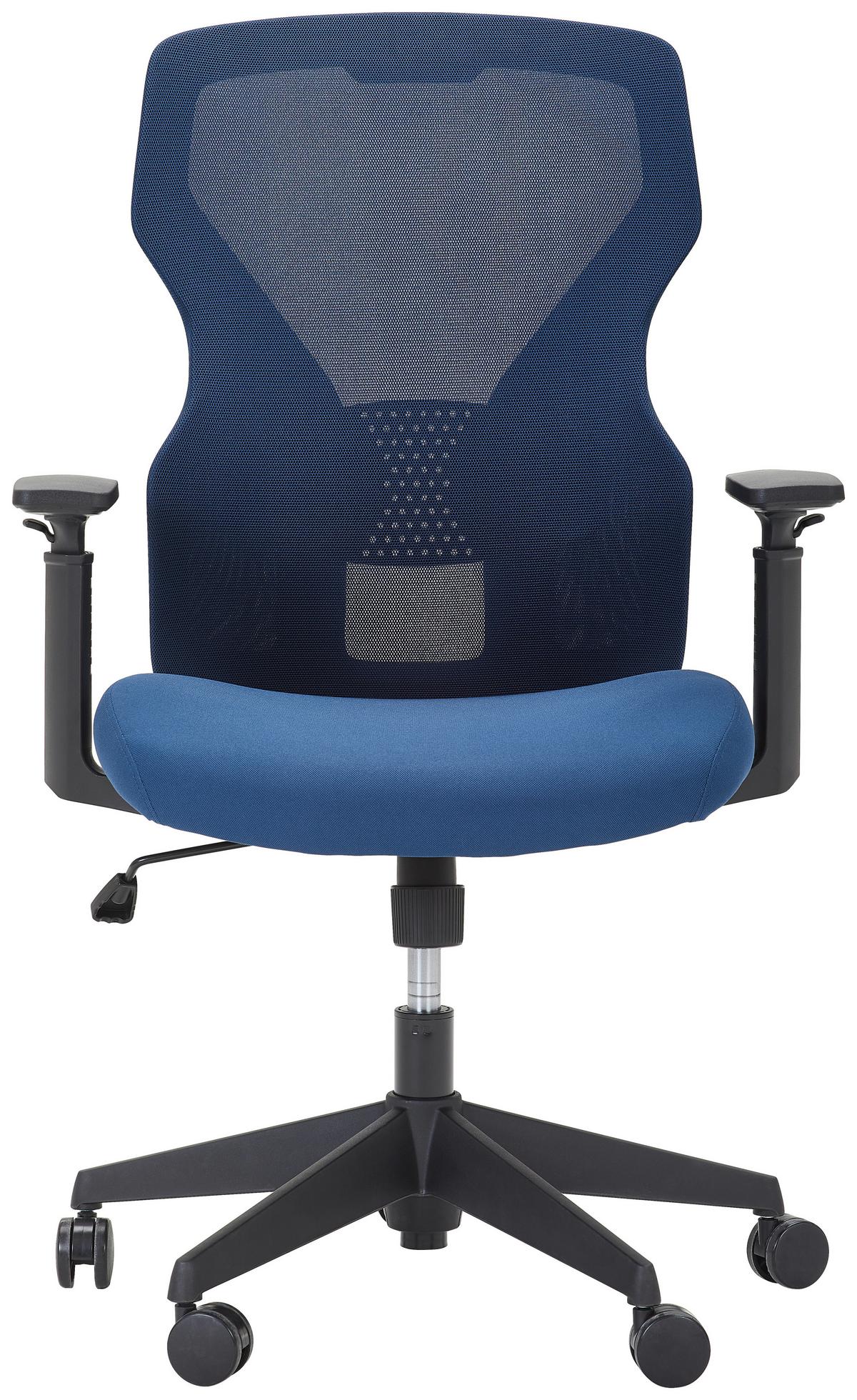 KRZESŁO OBROTOWE NICK -EXKLUSIV- - niebieski/czarny, Design, tworzywo sztuczne/metal (65/66/101-109cm) - Novel