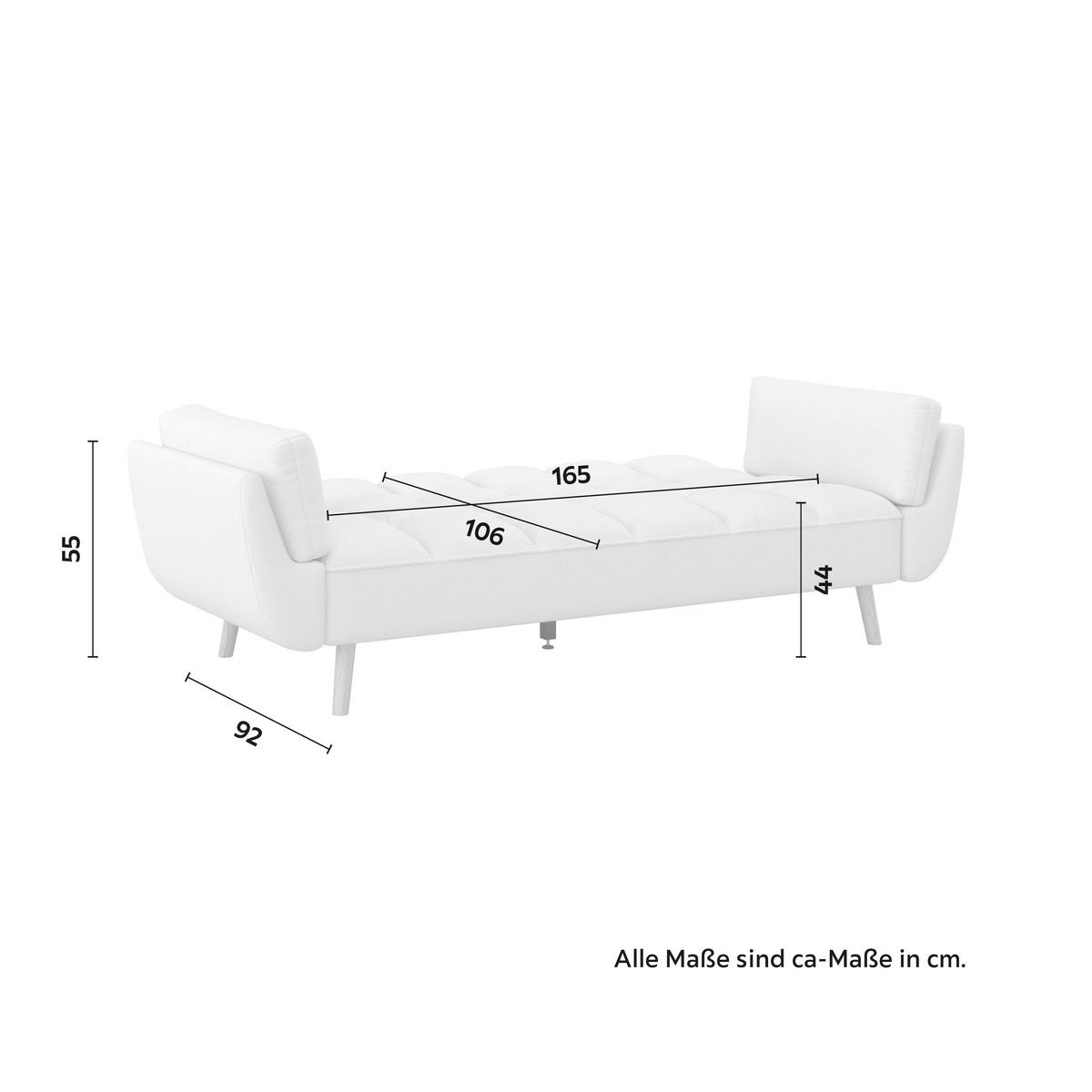 Schlafsofa Cora Webstoff Creme - Creme/Naturfarben, MODERN, Holz/Textil (214/92/81cm) - Bessagi Home