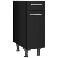 Schubkastenunterschrank Touch Schwarz - Edelstahlfarben/Schwarz, MODERN, Holzwerkstoff/Metall (30/87/56cm) - Nobilia