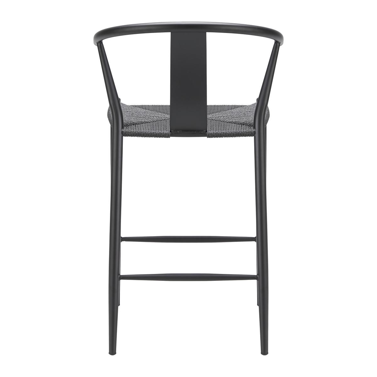 Barhocker Monica Schwarz Metall/Schnur - Schwarz, Modern, Textil/Metall (55/97/56cm) - Bessagi Home
