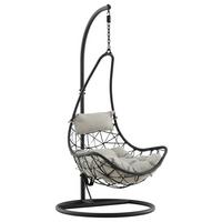 HÄNGESESSEL VIDE - Schwarz/Grau, KONVENTIONELL, Kunststoff/Textil (95/196/95cm) - Gardenson