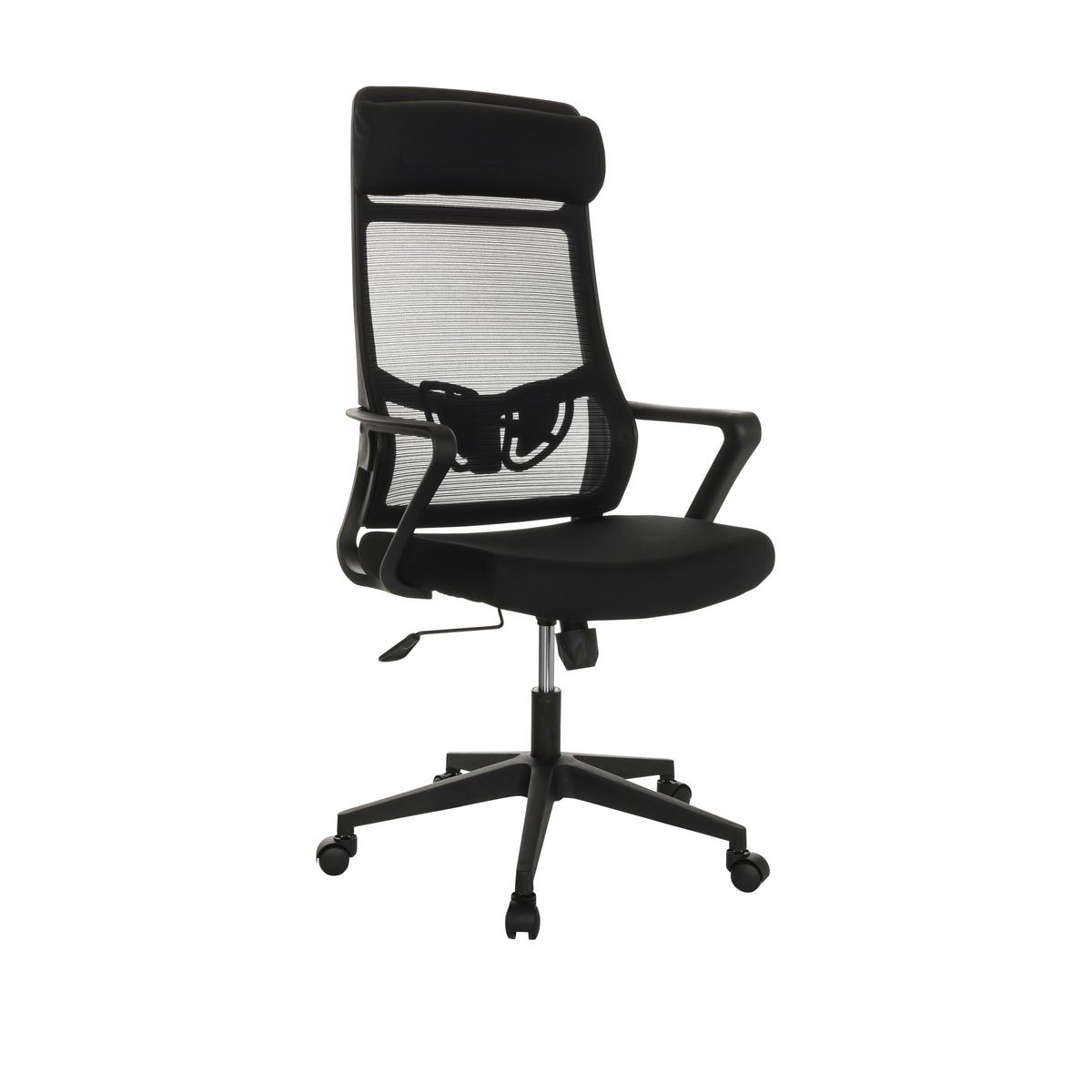 Pisarniški Stol Nekeo, Črna - črna, Basics, umetna masa/tekstil (69/122-132/69cm) - MID.YOU