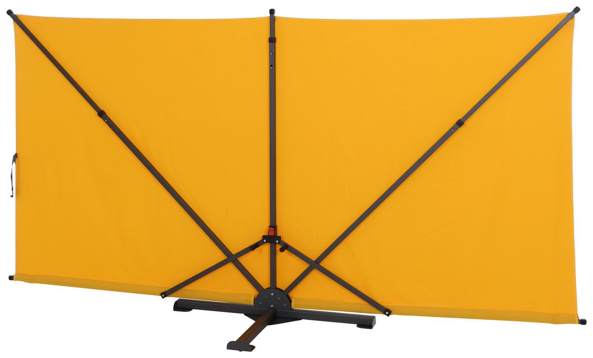 Sichtschutz Anthrazit/Gelb BH: 280 x150 cm - Anthrazit/Gelb, KONVENTIONELL, Textil/Metall (280/150cm) - Siena Garden