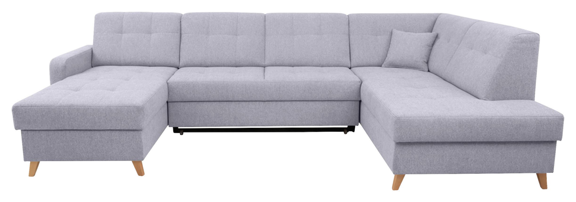 Kutna Garnitura Lars U - siva/jezgra bukve, Moderno, tekstil/drvo (161/299/187cm) - Best Price