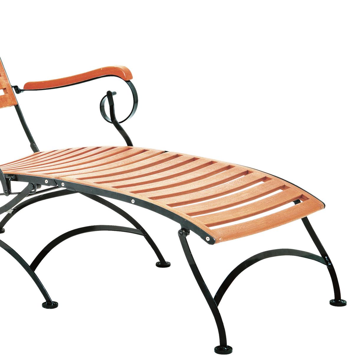 Garten-Relaxliege Schlossgarten aus Eukalyptus - Naturfarben, ROMANTIK / LANDHAUS, Holz/Metall (65/89/137cm) - Gardenson