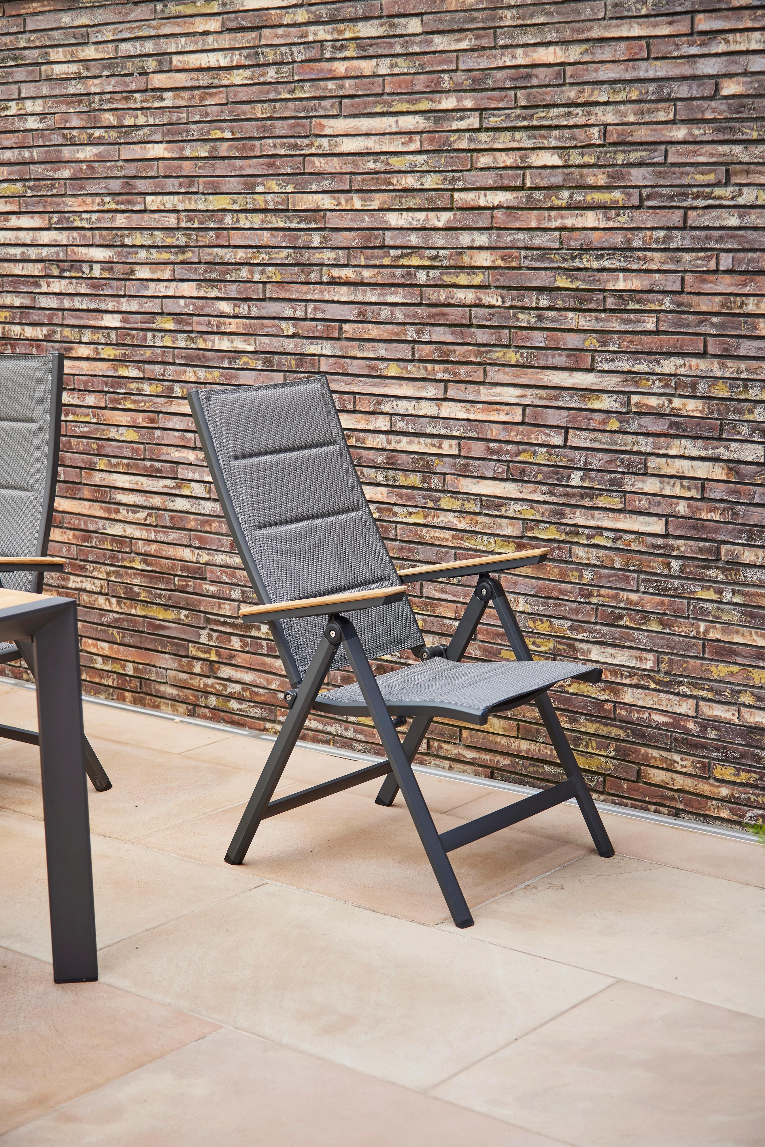 Gartenklappsessel Tesoro ca. 59x110 cm Anthr./Teakholz - Anthrazit, KONVENTIONELL, Holz/Kunststoff (59/110/68cm) - Siena Garden