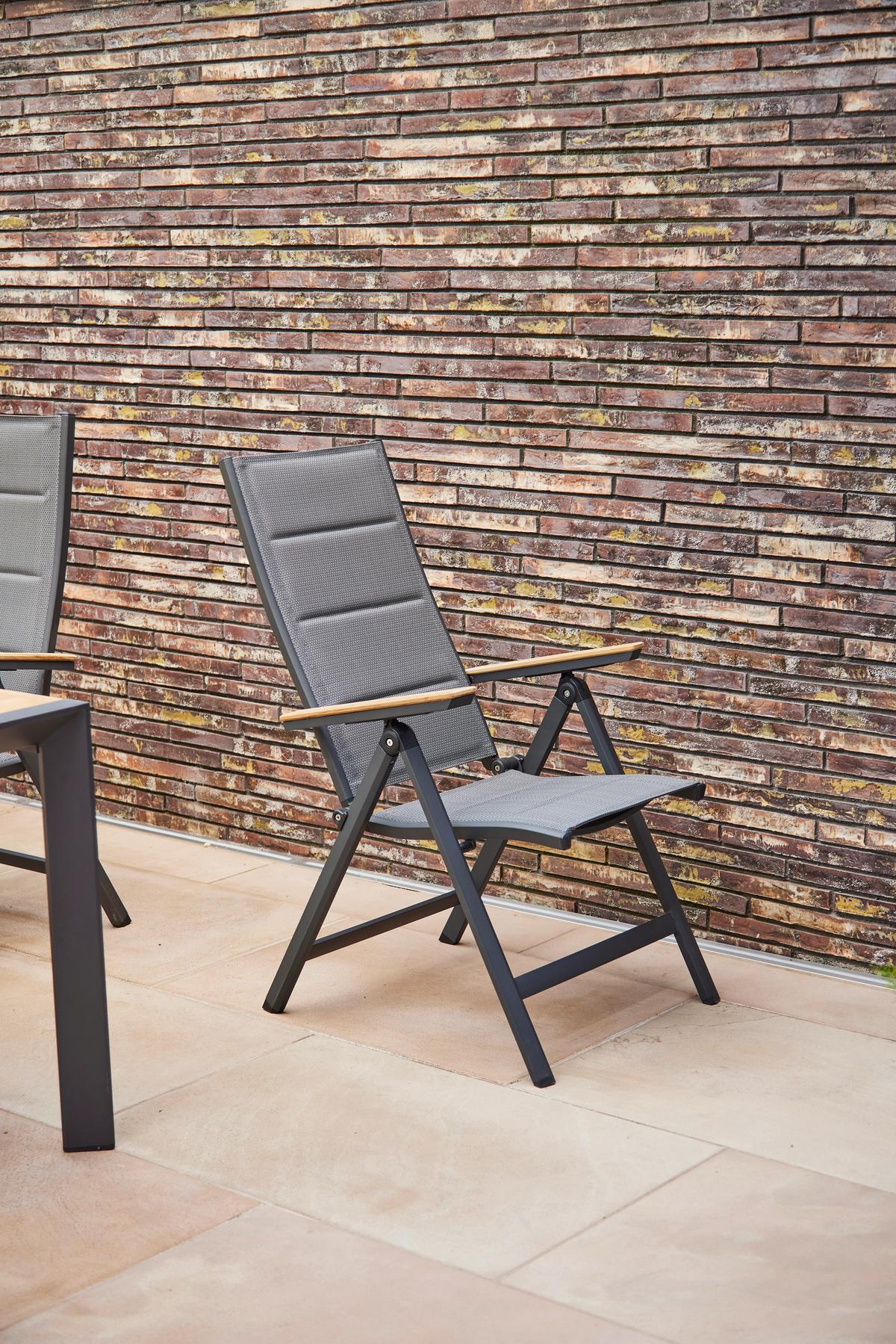 Gartenklappsessel Tesoro ca. 59x110 cm Anthr./Teakholz - Anthrazit, KONVENTIONELL, Holz/Kunststoff (59/110/68cm) - Siena Garden