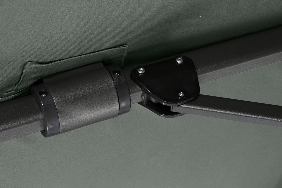 Ampelschirm Sunset N+ Ø 350 H: 252 cm Anthrazit/Olivgrün - Anthrazit/Olivgrün, KONVENTIONELL, Textil/Metall (350/350cm) - Siena Garden