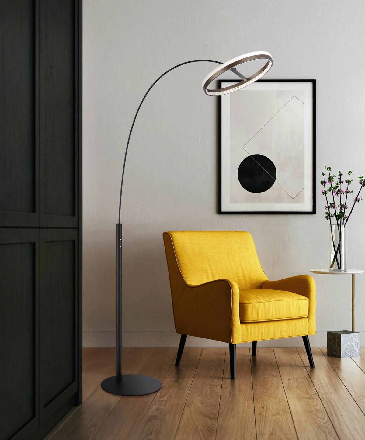 LED-STEHLEUCHTE 67179S DELLA - Klar/Weiss, Design, Kunststoff/Metall (92,5/39,5/190,4cm) - Globo