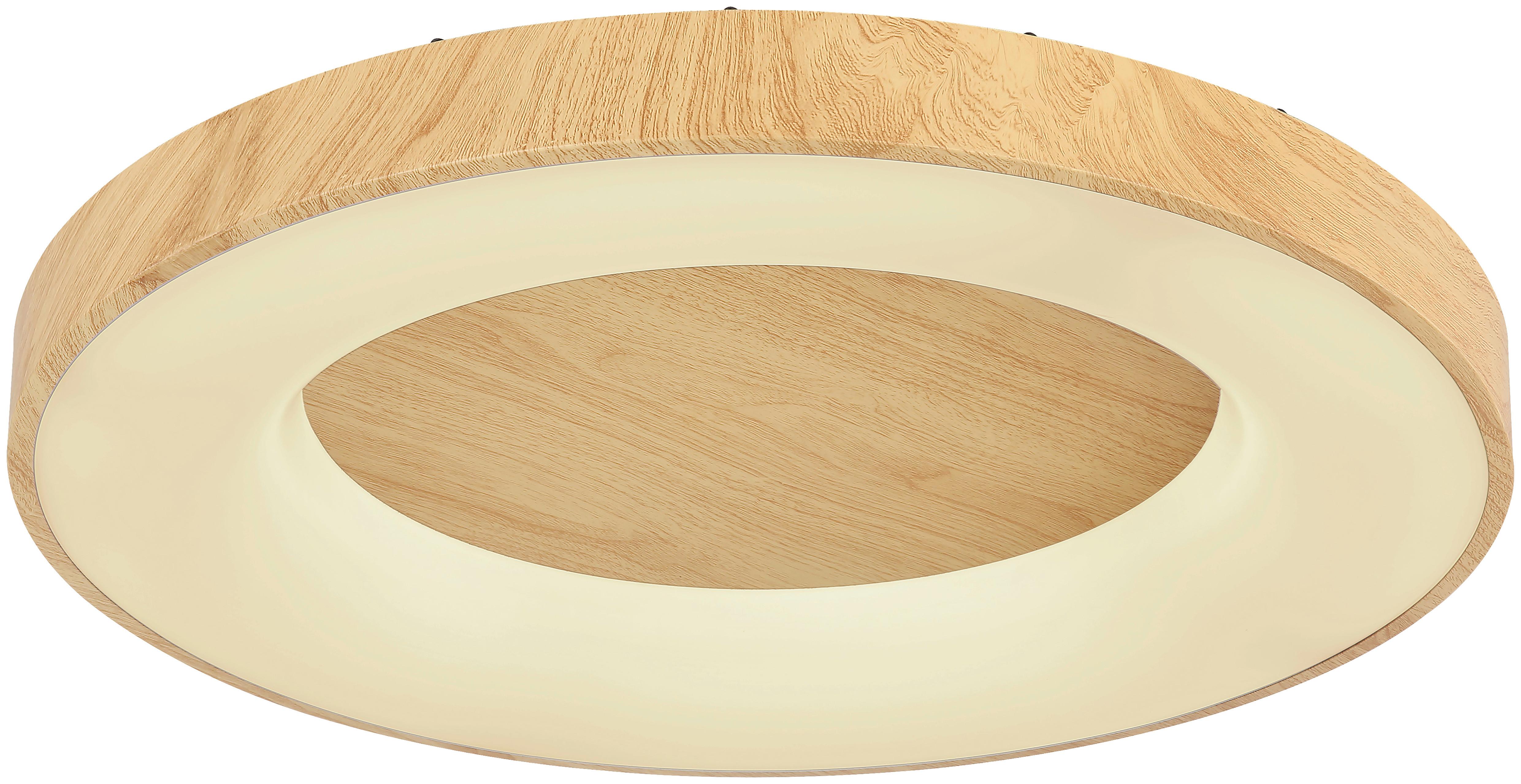 LED Mennyezeti Lámpa Luzia - tölgyfa színű/fehér, műanyag/fém (60/60/10cm) - Premium Living