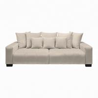 Bigsofa Matteo Greige - Greige/Schwarz, MODERN, Holz (246/93/124cm) - Based
