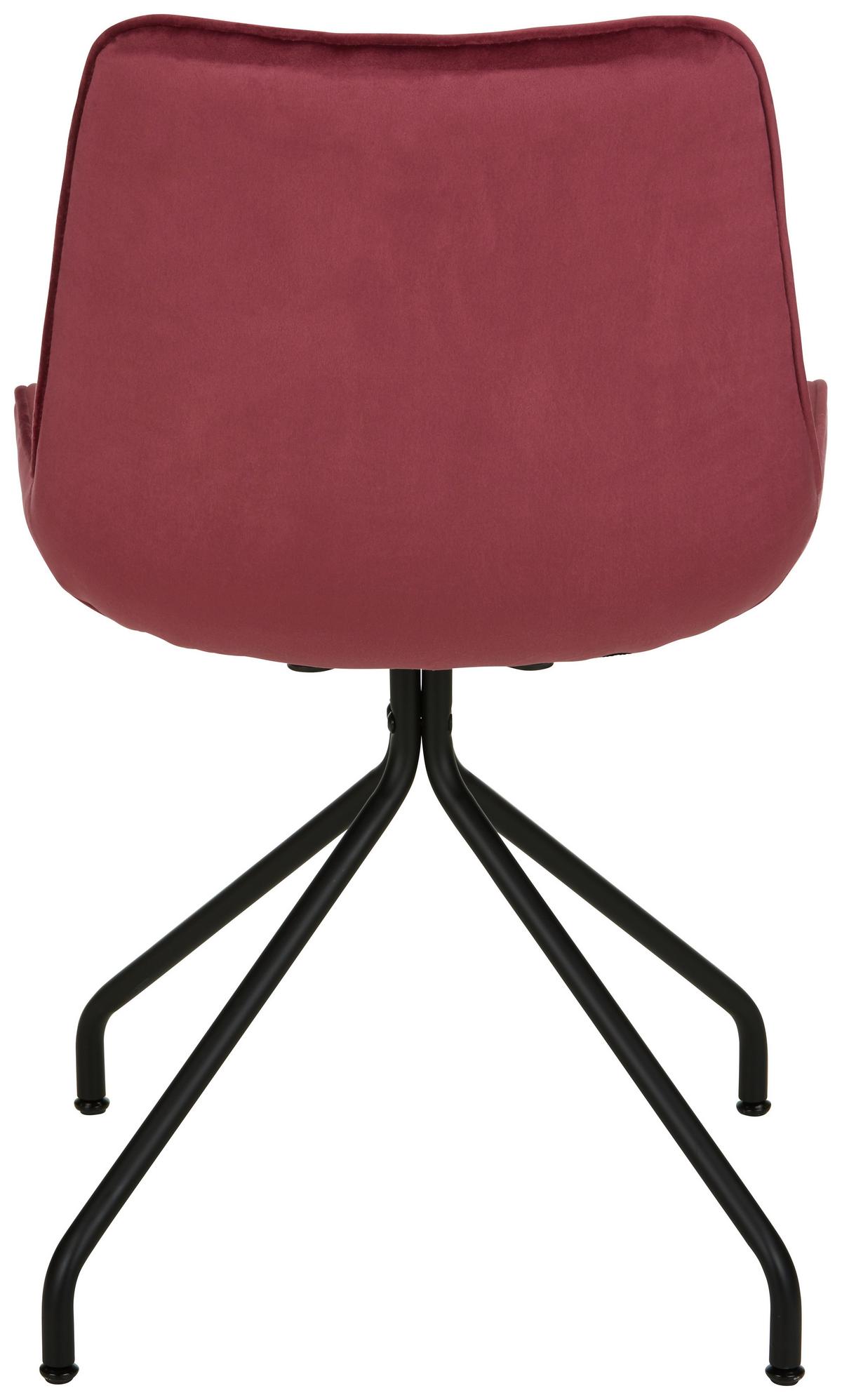 Stuhl Aus Samt In Rot - Rot/Schwarz, Modern, Textil/Metall (50/83,5/51cm) - Mömax