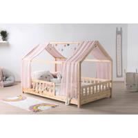 Hausbett KIM Naturfarben Altrosa ca.120x200cm Echtholz - Altrosa/Naturfarben, MODERN, Holz/Textil (120/200cm) - MID.YOU