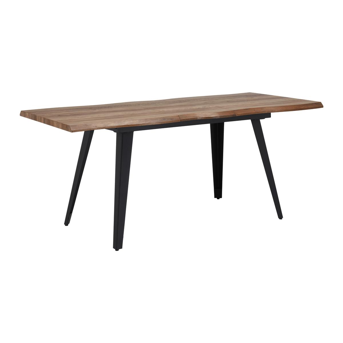 Étkezőasztal Jan - fekete/diószínű, Modern, faalapú anyag/fém (140-180/80/76cm) - Bessagi Home
