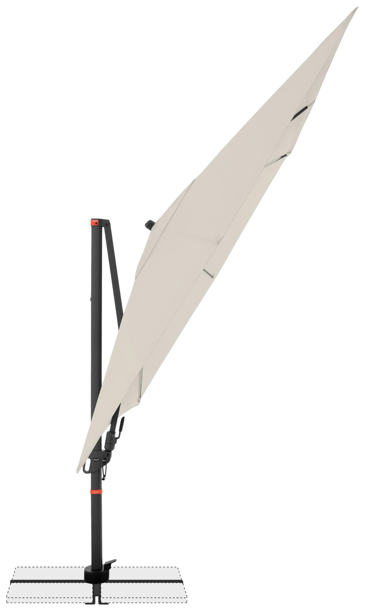 Ampelschirm Myzone Anthrazit/Naturfarben ca.280cm - Anthrazit/Naturfarben, Basics, Textil/Metall (280/280cm) - Doppler