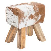 Tabure Wl5.109 - bela/rjava, Natur, les/krzno (40/47/30cm) - MID.YOU
