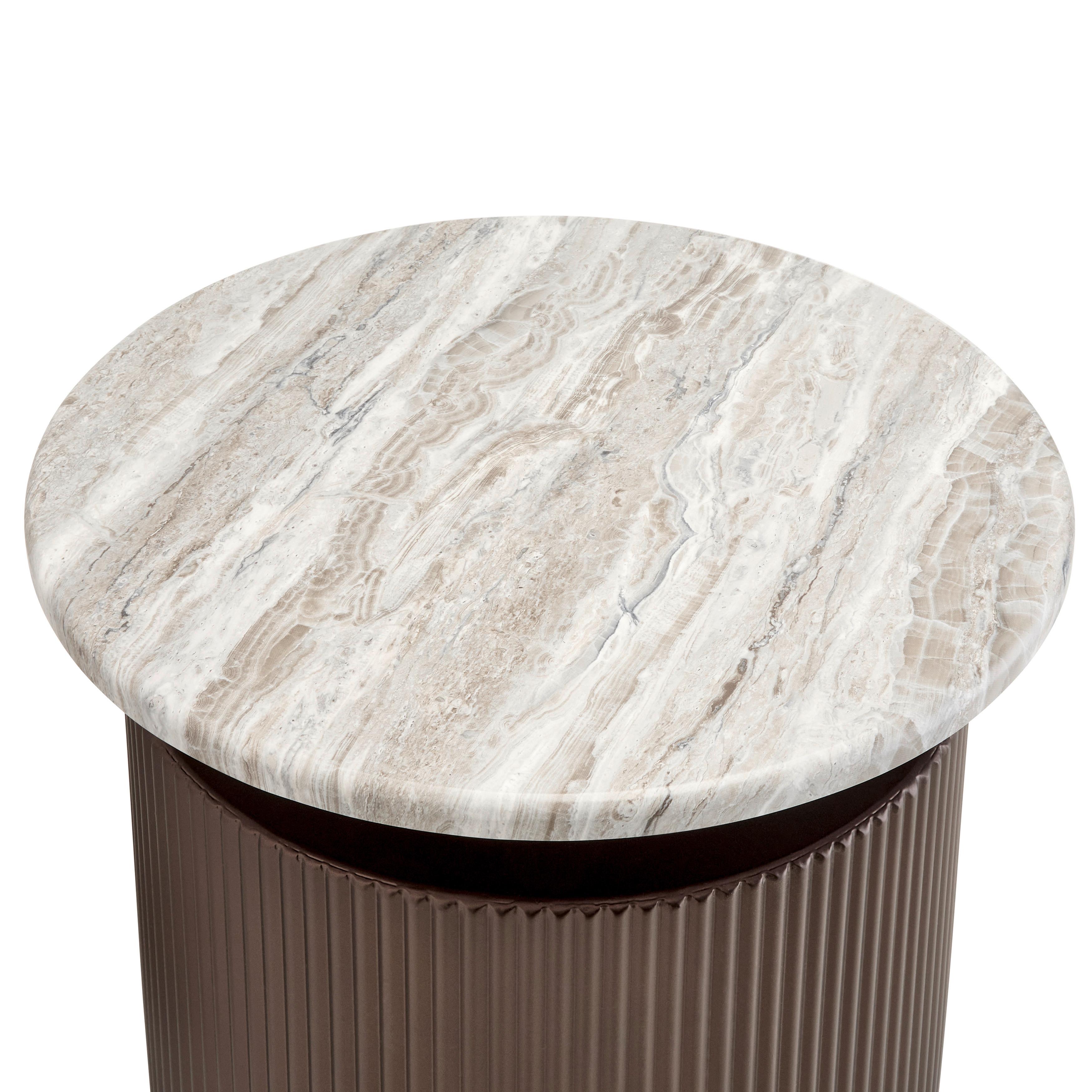 SOFFBORD SOLCO -TREND- - bronsfärgad/naturfärgad, Lifestyle, metall/trämaterial (46/41cm) - Premium Living