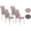 Swingstuhl-Set Andrea Cappucino 4er-Set - Chromfarben/Weiß, MODERN, Textil/Metall (43/100/64cm) - MID.YOU