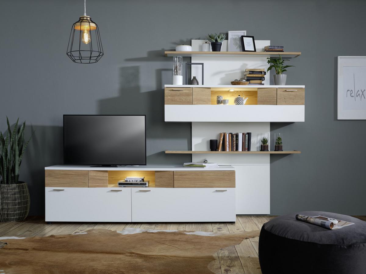 Wandpaneel in Weiß - Weiß, MODERN, Holzwerkstoff (150/204/25cm) - Premium Living