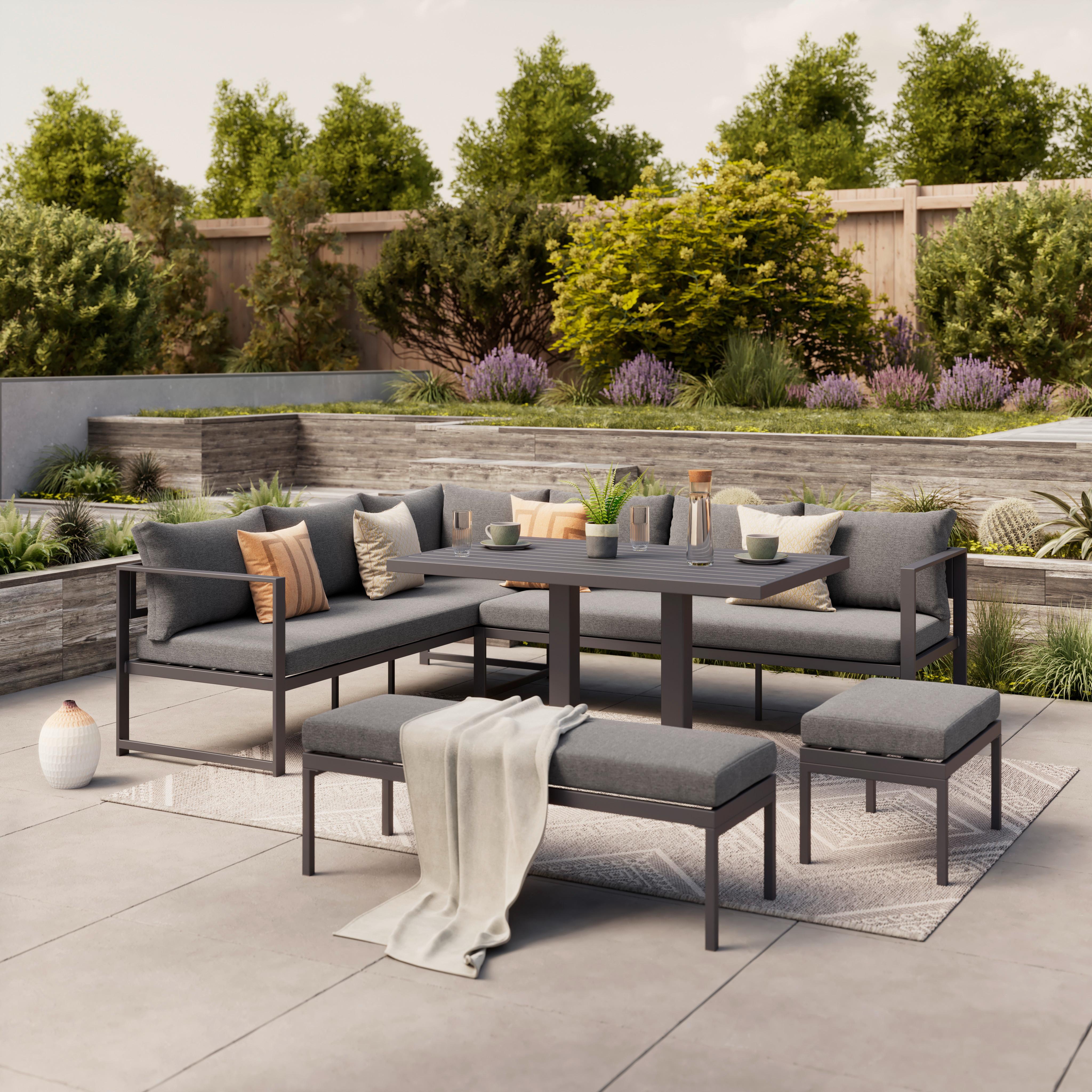Lounge Garnitura Medan, Svetlo Siva - antracit, Moderno, kovina/tekstil (193/175cm) - Beldano