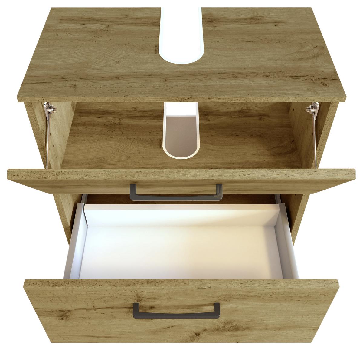 Badmöbel-Set Manchester B: 120 cm Eiche Wotan Dekor - Eichefarben, MODERN, Holzwerkstoff (120cm) - Held