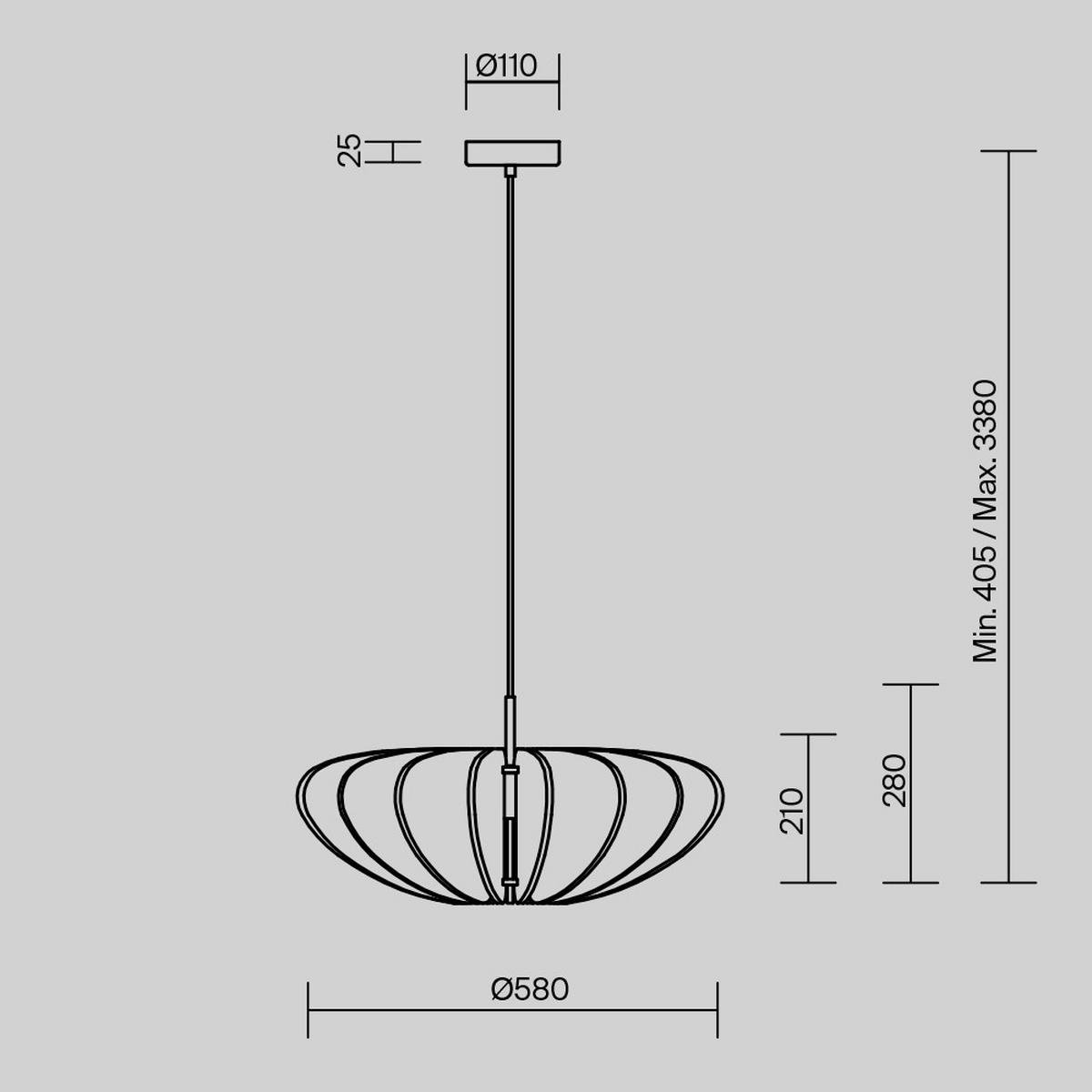 Pendelleuchte Mod398pl-01gr1 - Schwarz, Design, Metall (58/331.5cm) - MAYTONI
