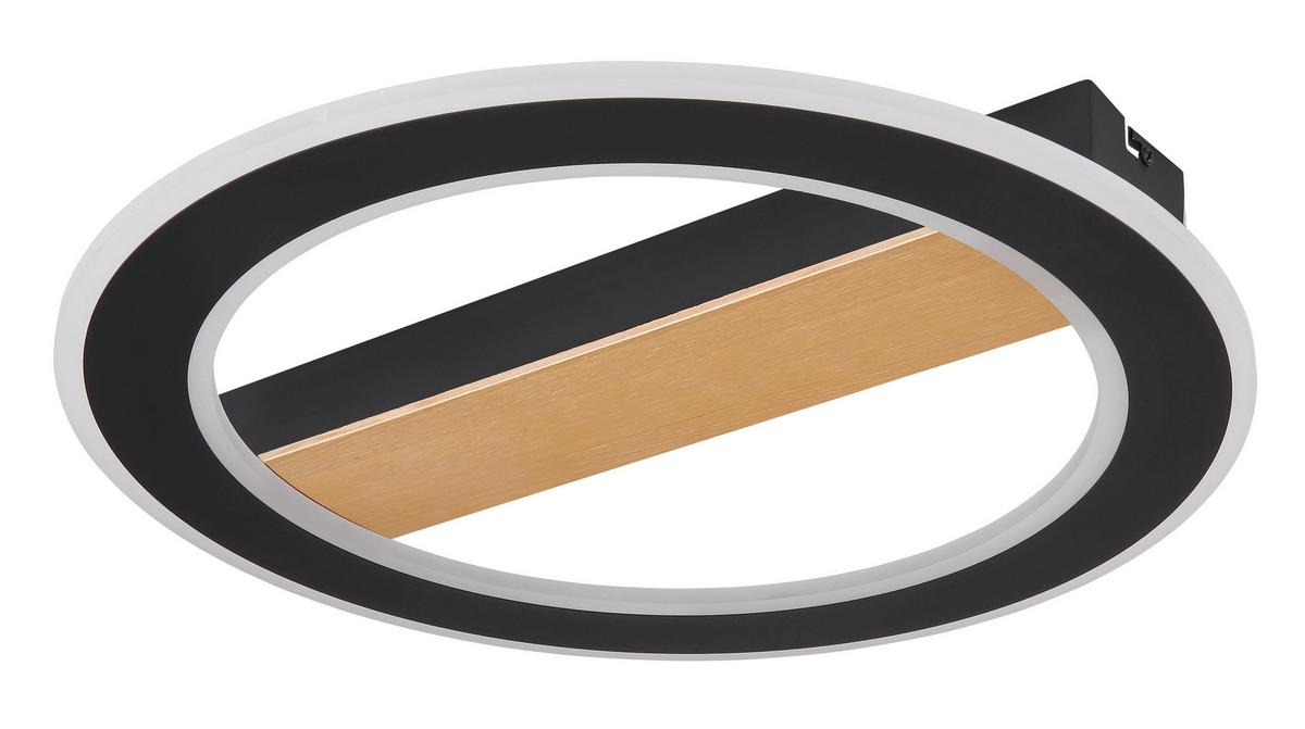 Stropna Led-svetilka Mattia, S Sijalko - črna/temno rjava, Basics, kovina/umetna masa (45/5,5cm) - Globo
