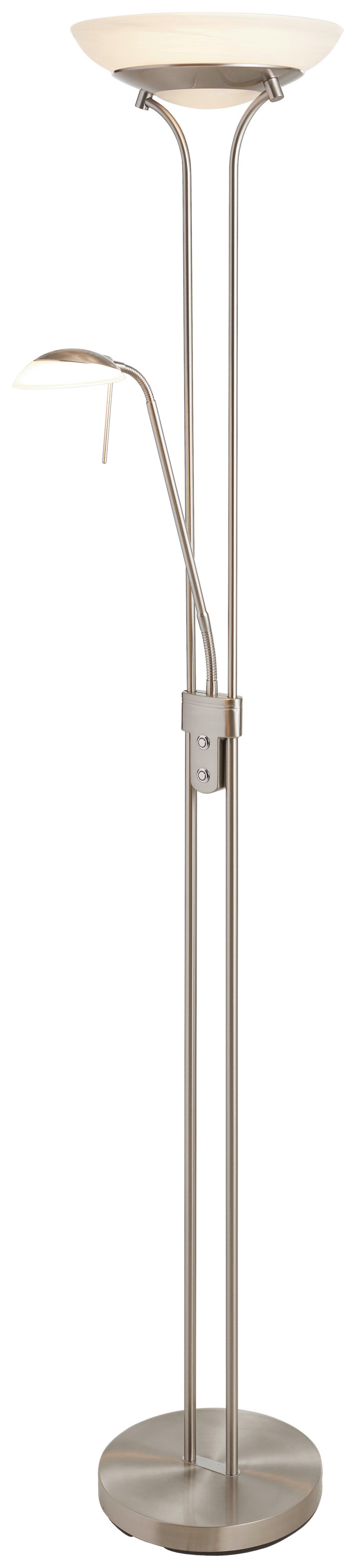 LAMPA STOJĄCA LED 40075 POOL - biały/kolor niklowy, Design, metal/szkło (32/182cm) - Fischer & Honsel