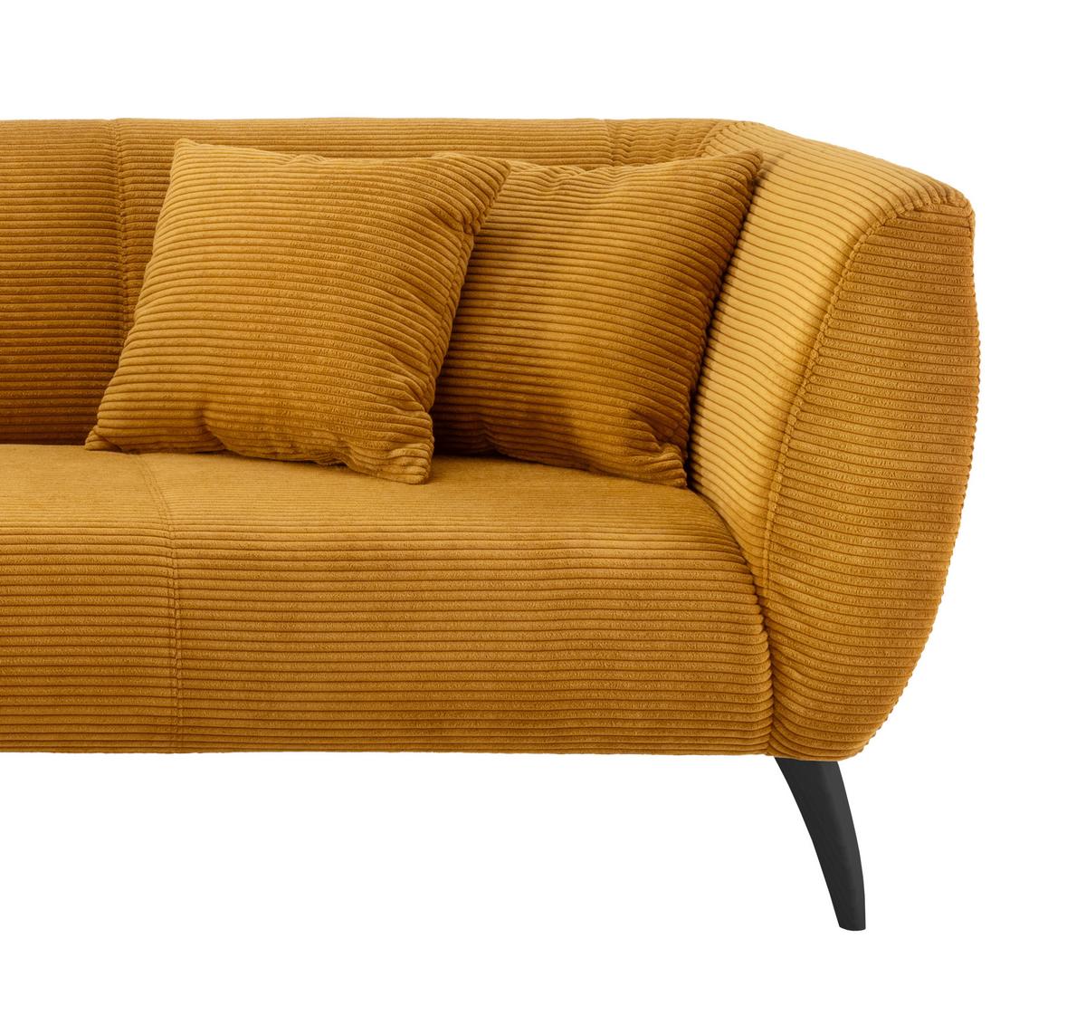 Wohnlandschaft Colori Goldfarben Cord - Goldfarben/Schwarz, MODERN, Holz/Textil (160/264cm) - MID.YOU