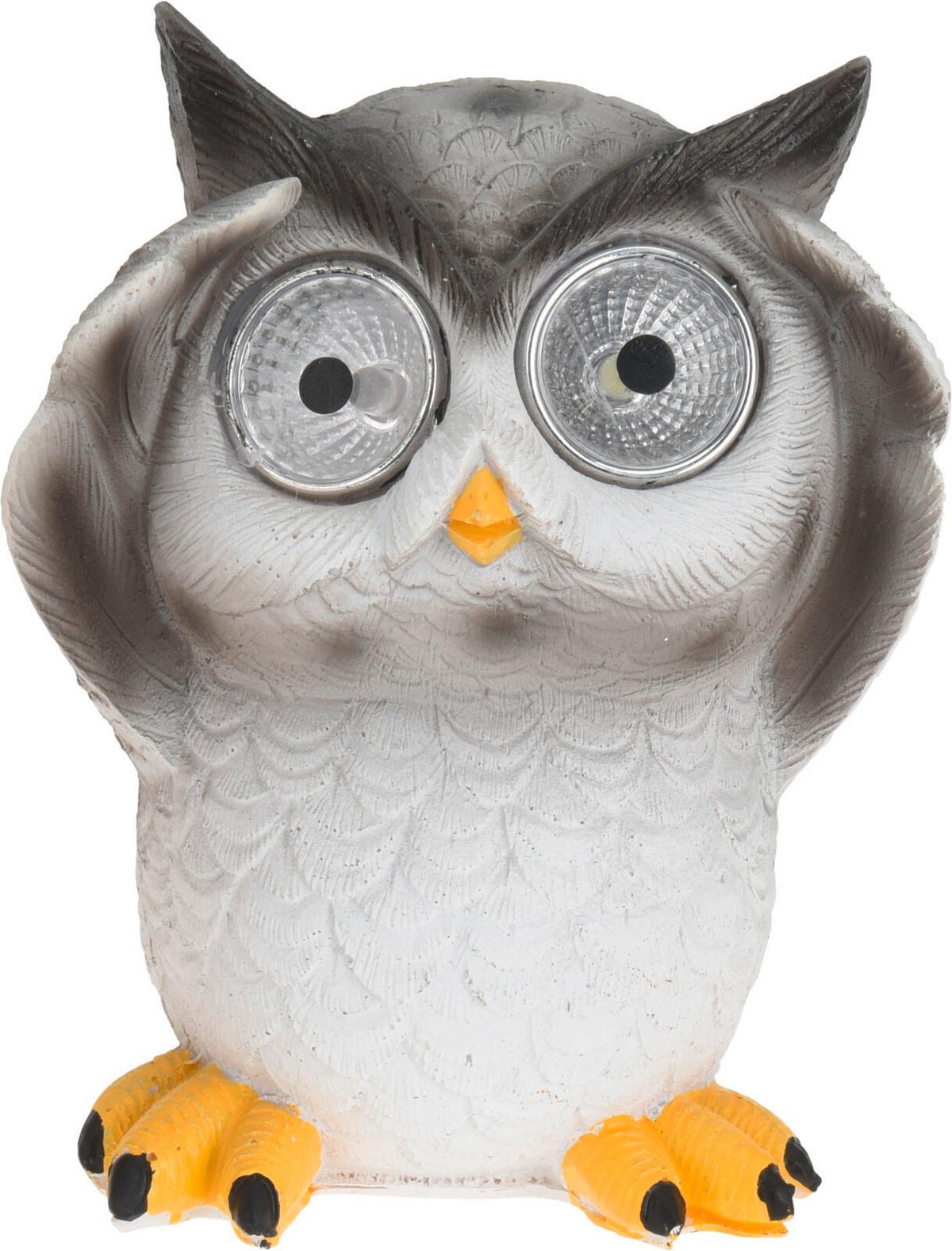 Szolárlámpa Bagoly - műanyag (9/9/12cm)