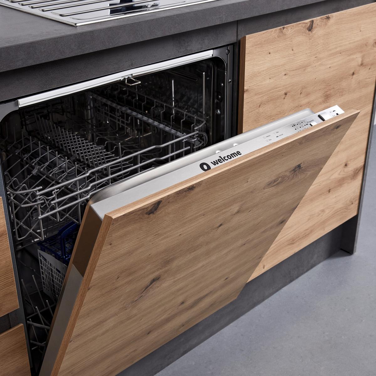 Küchenblock in Anthrazit/ Eichefarben ´TROJA+E´ - Anthrazit/Eiche Artisan, Design, Holzwerkstoff (335cm) - P & B