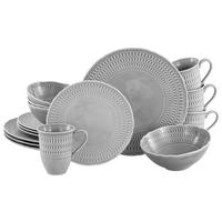 Kombinirani Servis Sofia, 16-Delni Set - svetlo siva, Design, keramika - Creatable